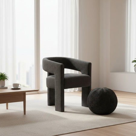 Czarna poduszka dekoracyjna z weluru – forma kuli