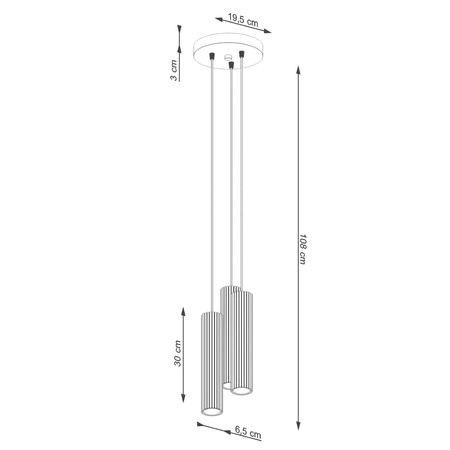 Lampa wisząca KARBON 3P ochra czerwona