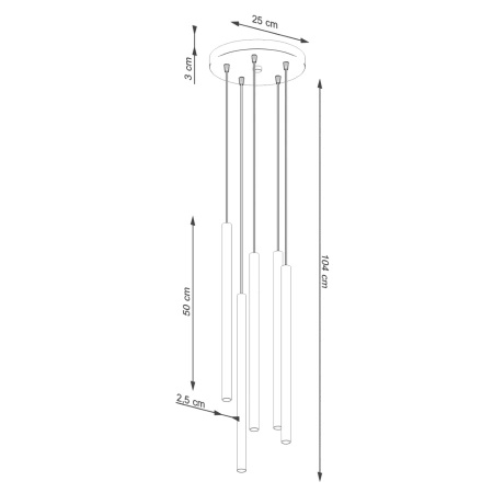 Lampa wisząca PASTELO 5P zielona oliwka