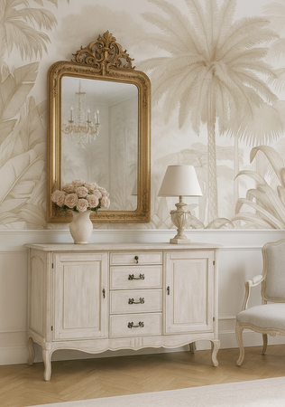 Elegancka Komoda Drewniana - przecierana- Venezia Bianco