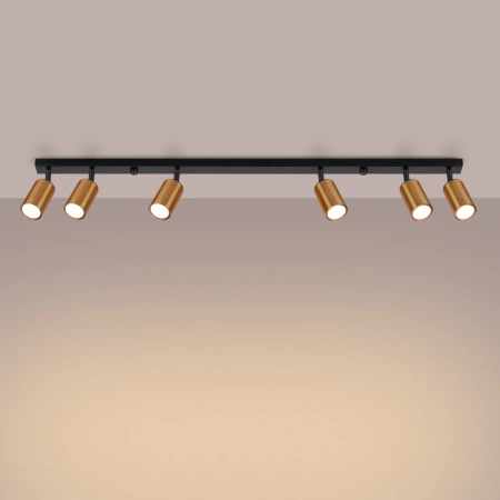 Plafon WINX 6L czarny/miedź