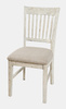 Krzesło do jadalni rustykalne – kremowa tapicerka shabby-chic (drewniane, akacja)