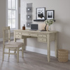 Krzesło do jadalni rustykalne – kremowa tapicerka shabby-chic (drewniane, akacja)