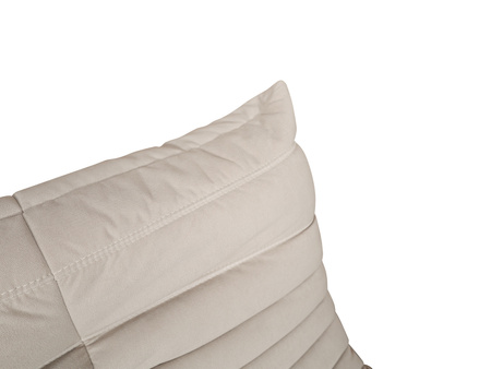 Sofa dwuosobowa- jasnobeżowa – nowoczesny design, pikowanie, tkanina aksamitna NUA
