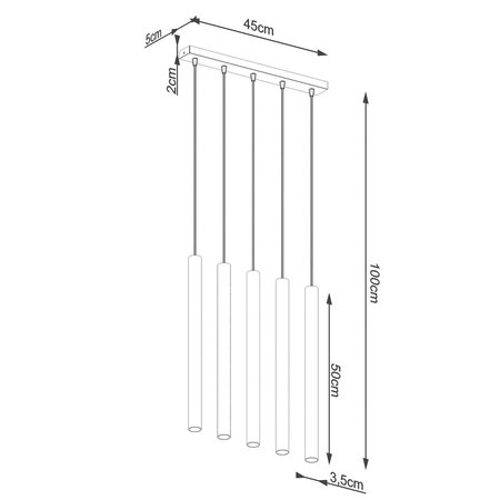 Lampa wisząca PASTELO 5L drewno
