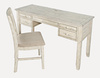 Krzesło do jadalni rustykalne – kremowa tapicerka shabby-chic (drewniane, akacja)
