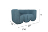 Sofa dwuosobowa tapicerowana - niebieski melanż- Nua