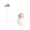 Lampa wisząca PEKKA 1 biała/naturalne drewno