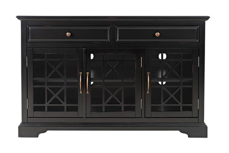 Drewniana komoda w kolorze czarnym 127 cm-  AV275-50 