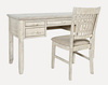 Krzesło do jadalni rustykalne – kremowa tapicerka shabby-chic (drewniane, akacja)
