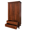 Szafa dwudrzwiowa drewniana 100 cm z szufladami - kolor Walnut