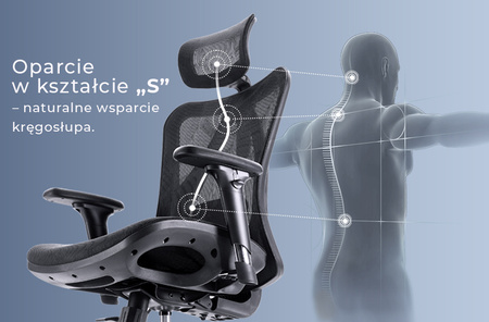 Fotel ergonomiczny ANGEL biurowy kalistO szary