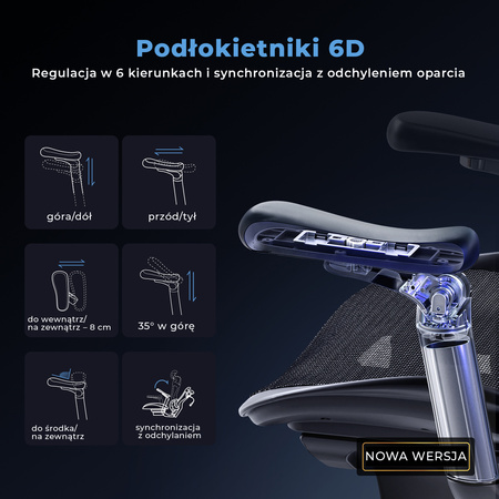 Fotel biurowy na kółkach ergonomiczny ANGEL  kosmO