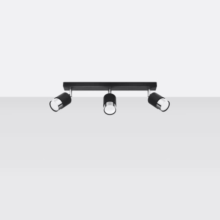 Plafon NERO 3 czarny/chrom