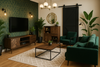 Komoda RTV drewniana z intarsją w stylu retro