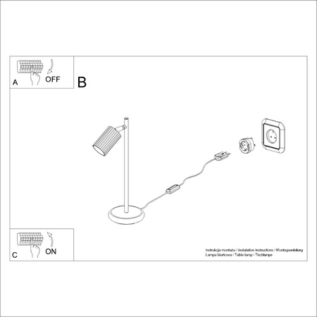 Lampa biurkowa KARBON złota