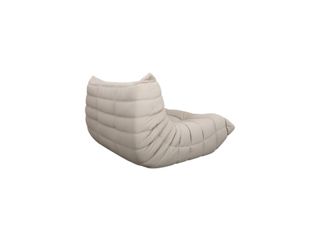 Sofa dwuosobowa- jasnobeżowa – nowoczesny design, pikowanie, tkanina aksamitna NUA