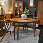 Stół drewniany okrągły z litej akacji 120 cm – ciemny orzech (WALNUT)