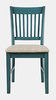 Krzesło do jadalni ciemnoturkusowe tapicerowane – styl rustykalny shabby chic