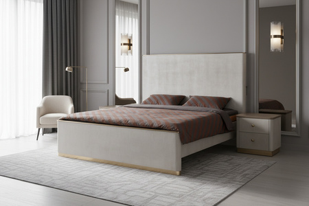 Stilig Bedroom ST890Q Łóżko tapicerowane 160cm + 2 szafki nocne ST891
