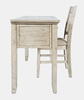 Krzesło do jadalni rustykalne – kremowa tapicerka shabby-chic (drewniane, akacja)