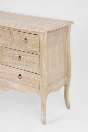 Komoda drewniana rustykalna z 6 szufladami – styl prowansalski, 100 cm