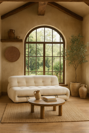 Nowoczesna sofa rozkładana- biały ecru- Nua