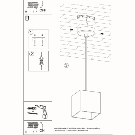 Lampa wisząca QUAD 1 czarny