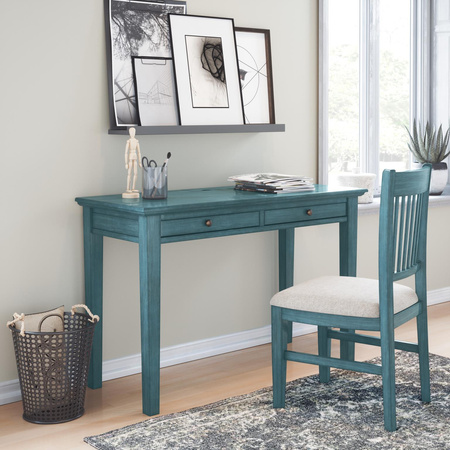 Krzesło do jadalni ciemnoturkusowe tapicerowane – styl rustykalny shabby chic