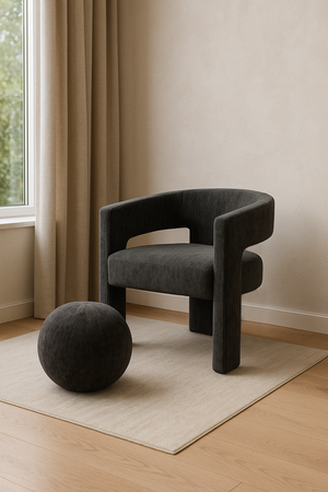 Zestaw Krzesło Leith LET71BLA + Podnóżek Leith LET76BL