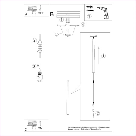 Lampa wisząca BLISS 1 czarna