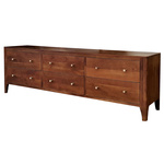 Komoda z litego  drewniana 175 cm - WALNUT ciemny orzech