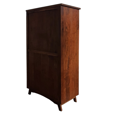 Szafa dwudrzwiowa drewniana 100 cm z szufladami - kolor Walnut