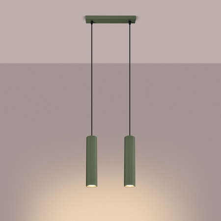 Lampa wisząca KARBON 2 zielona oliwka