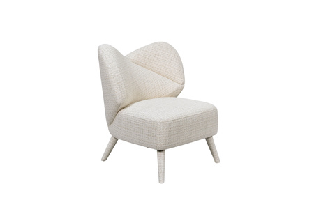 Beżowy fotel wypoczynkowy boucle – styl retro