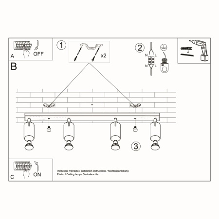 Plafon RING 4L biały
