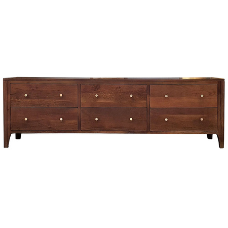 Komoda z litego  drewniana 175 cm - WALNUT ciemny orzech