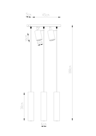 Lampa wisząca RING 3 czarny