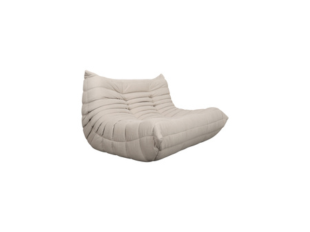 Sofa dwuosobowa- jasnobeżowa – nowoczesny design, pikowanie, tkanina aksamitna NUA