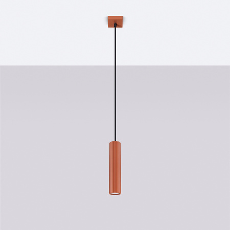Lampa wisząca KARBON 1 ochra czerwona