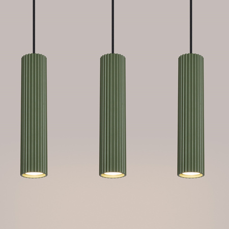 Lampa wisząca KARBON 3L zielona oliwka