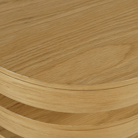 Okrągły stolik nowoczesny z litego drewna dębowego – geometryczna forma 56 cm