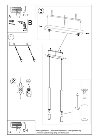 Lampa wisząca WEZYR 2 czarna