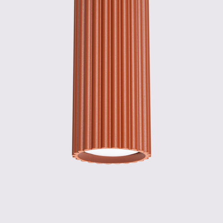 Lampa wisząca KARBON 3L ochra czerwona