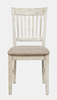 Krzesło do jadalni rustykalne – kremowa tapicerka shabby-chic (drewniane, akacja)