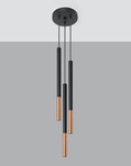 Lampa wisząca MOZAICA 3P czarny/miedź