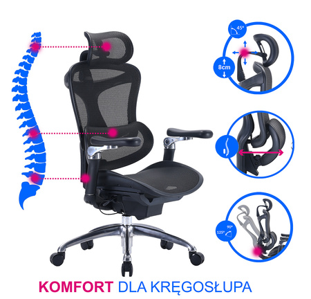 Fotel biurowy na kółkach ergonomiczny ANGEL  kosmO