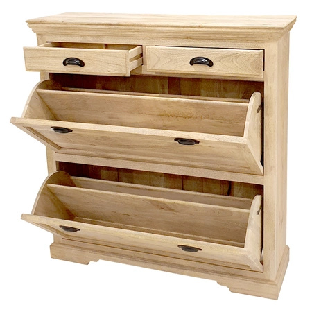 Drewniana szafka na buty mango naturalna 117 cm – elegancja i funkcjonalność