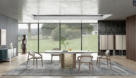 Komoda kaszmir i orzech włoski z czarną metalową podstawą