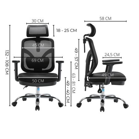 Fotel biurowy ANGEL ergonomiczny obrotowy - Model jOkasta-czarny